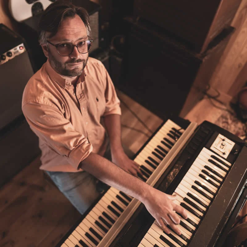 Greg Foat at his keyboards